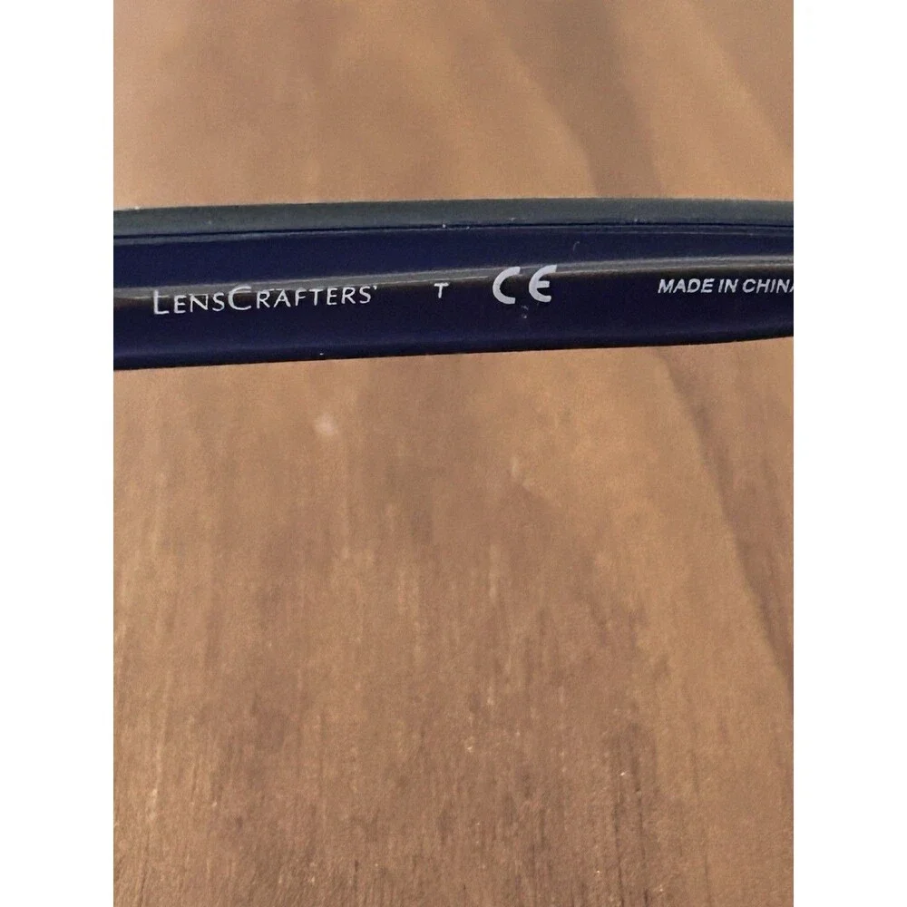 LensCrafters EC2002 Blue Rectangular Full Rim Plastic Eyeglass Frames 54-18-140